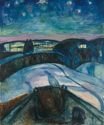 Edvard Munch (1863-1944), Stjernenatt, 1922-1924, collectie Munch Museum, Oslo.