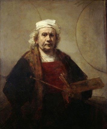 Rembrandt Harmensz. van Rijn, Zelfportret met twee cirkels, ca 1665-1669. Kenwood House, London, The Iveagh Bequest.