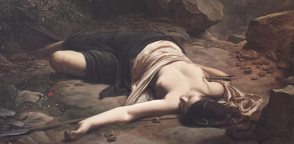 L.A. Schou (1838-1867) Chione, gedood door de beledigde Diana (detail), 1866. Foto: Evert-Jan Pol.