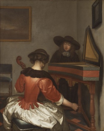 Gerard ter Borch (1617-1681) Musicerend paar, olieverf op doek, collectie Stedelijk Museum Zwolle.