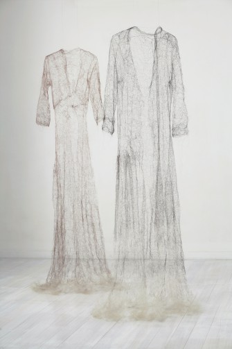 Helen Pynor, 2005, Knitted human hair 197 x 130 x 70 cm Photo by Paul Green Image courtesy the artist and Dominik Mersch Gallery, Sydney.