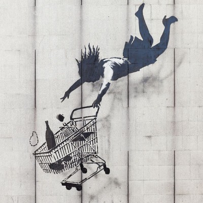 Banksy, Shop Until You Drop. Foto: QuentinUK (op Wikipedia)