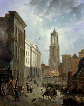 Reinier Craeyvanger, De Stadhuisbrug in Utrecht, 1833, olieverf op doek, collectie Centraal Museum.