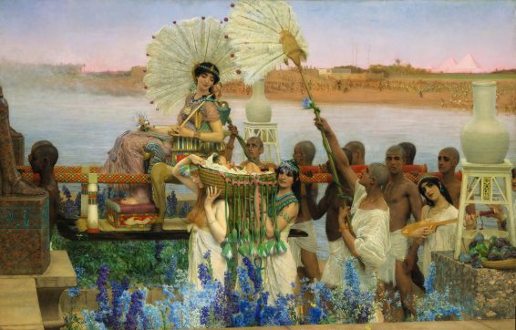 Sir Lawrence Alma-Tadema, Mozes gevonden!, 1904, olieverf op doek, particuliere collectie. Foto: Christie's Images Limited.